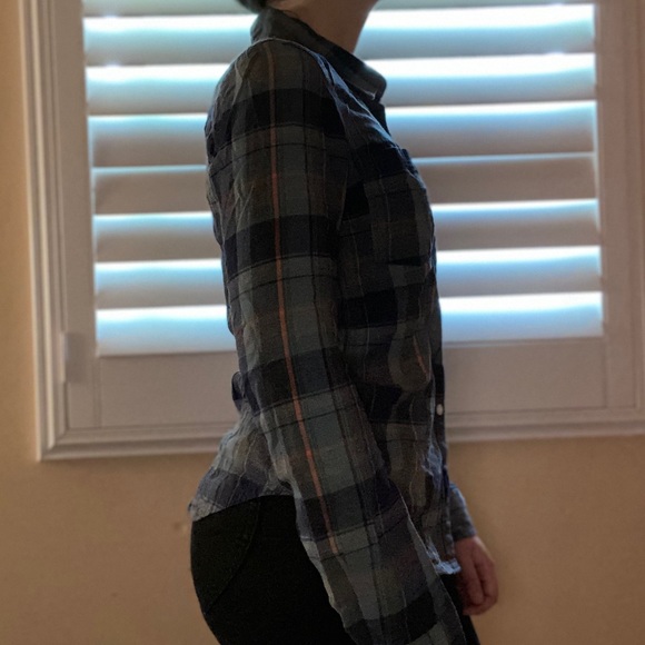 Roxy Blue Plaid Flannel - Picture 3 of 4